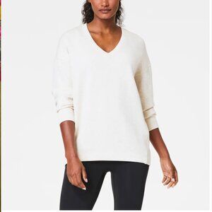 BRAND NEW: SPANX Brushed V-Neck Tunic, Cream 1X